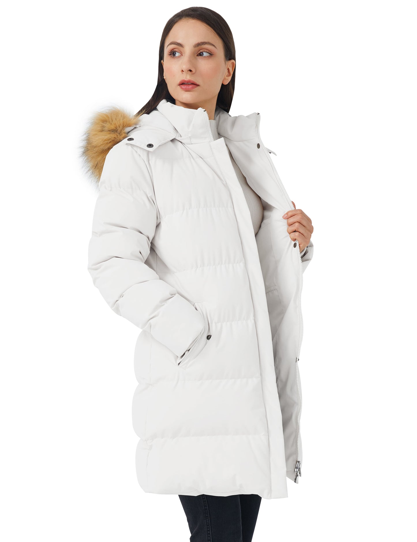 Women'S Puffer Jacket White M