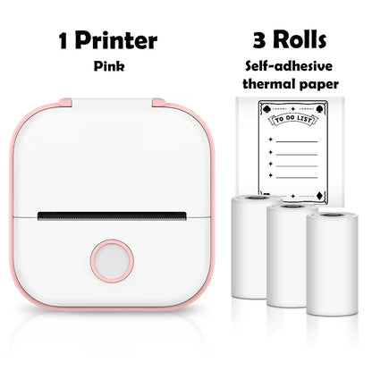 T02 Mini Printer Portable Printer Thermal Printing Sticker Wireless Inkless Pocket Printer Self-Adhesive Label Printer