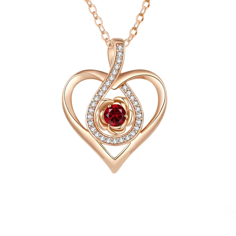 Red Zircon Pendant Necklaces