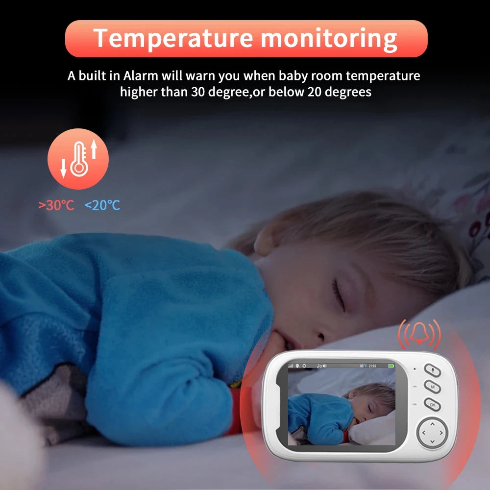 New 3.5 Inch Wireless Video Baby Monitor Night Vision Temperature Monitoring 2 Way Audio Talk Baby Nanny Security Camera