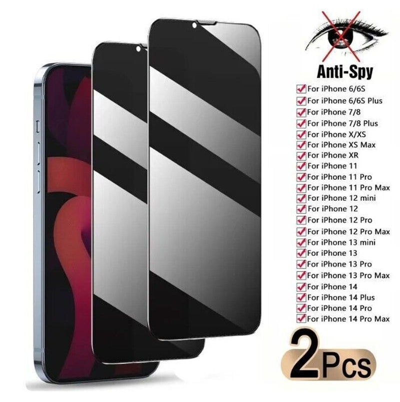 2PCS Privacy Tempered Glass for Iphone 12 13 14 15 16 Pro Max Screen Protectors