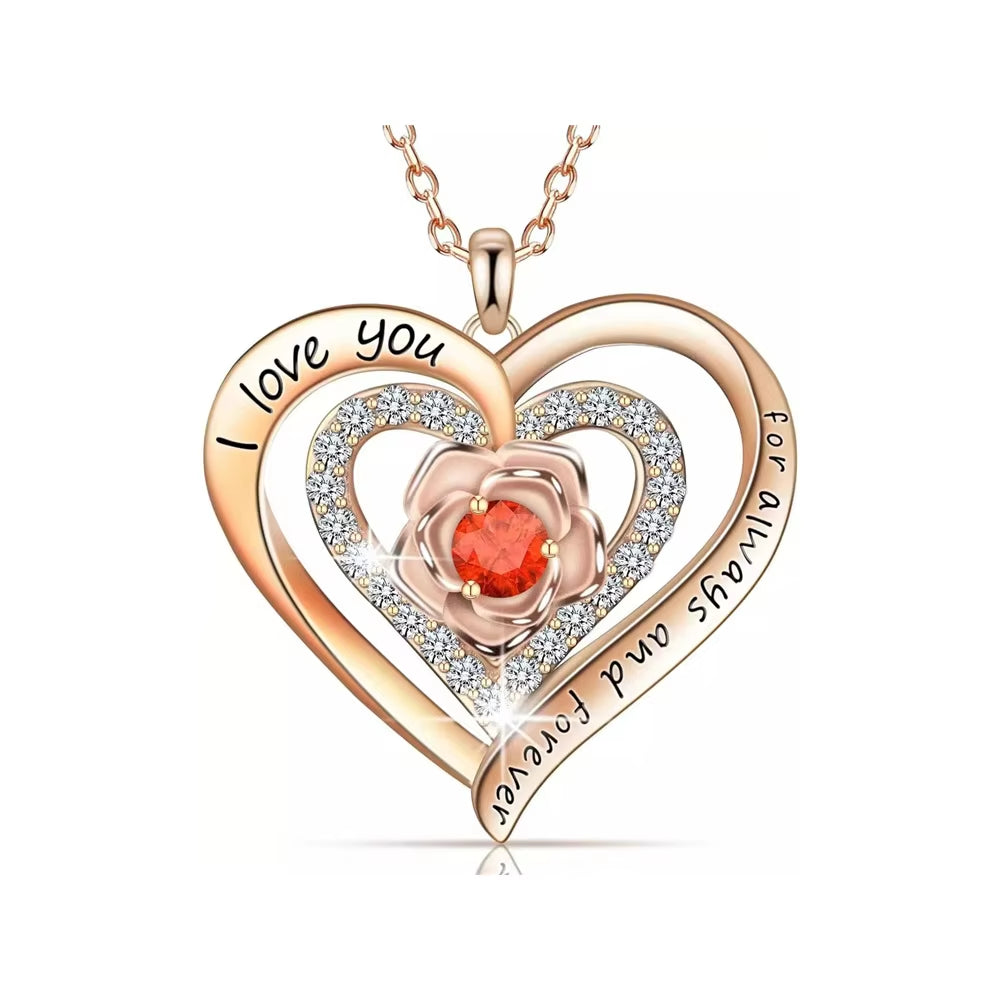 Red Zircon Pendant Necklaces